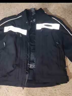 Harley-Davidson Black Riding Jacket with Gray Reflective Panels